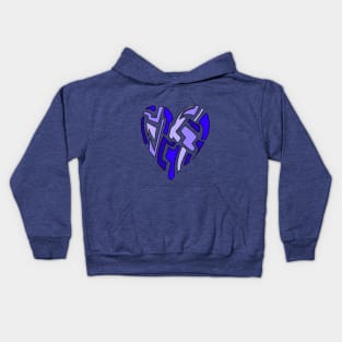 Blue fragmented Heart Kids Hoodie